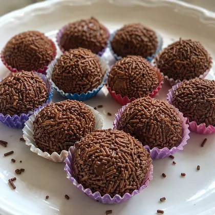 Brigadeiros em forminhas coloridas, foto enviada por Sandra M.