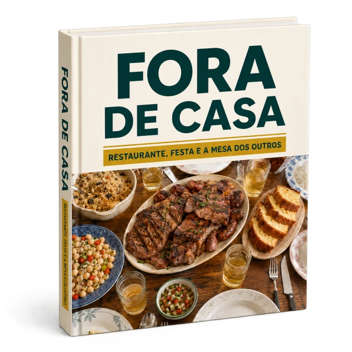 Capa do bônus Fora de Casa — restaurante, festa e a mesa dos outros