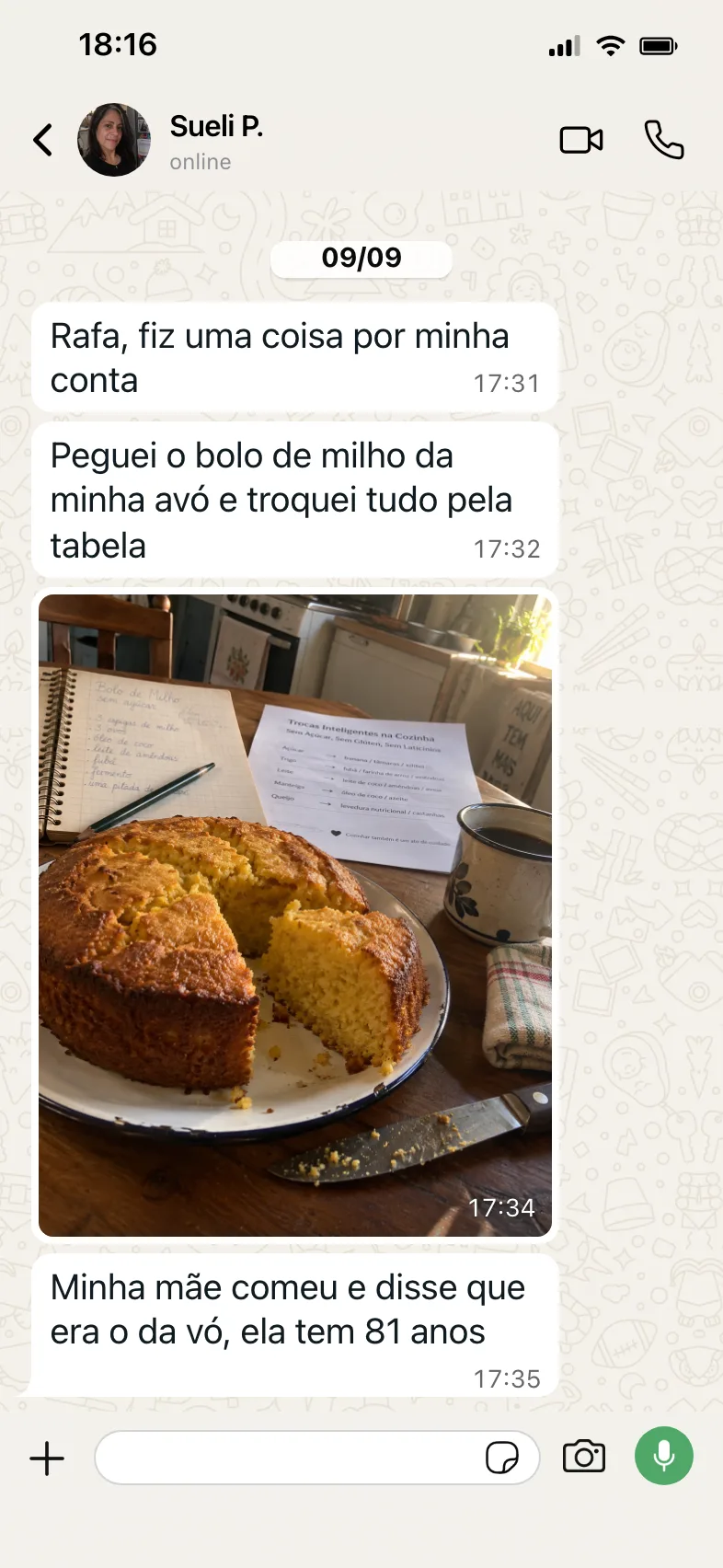 Conversa de WhatsApp com Sueli P., de Campo Grande, MS